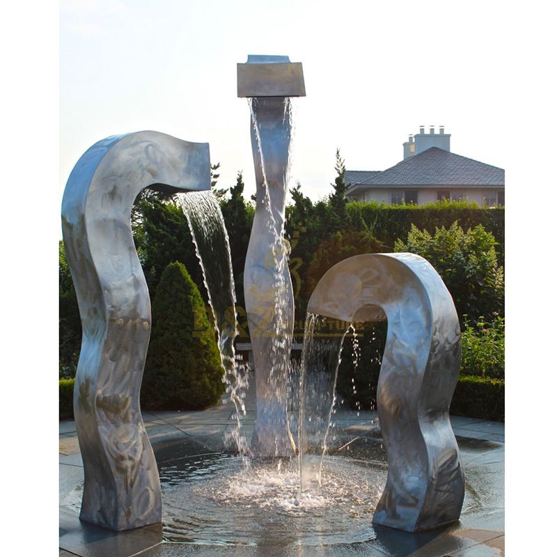 Garden outdoor decoration metal stainless steel fountain sculpture