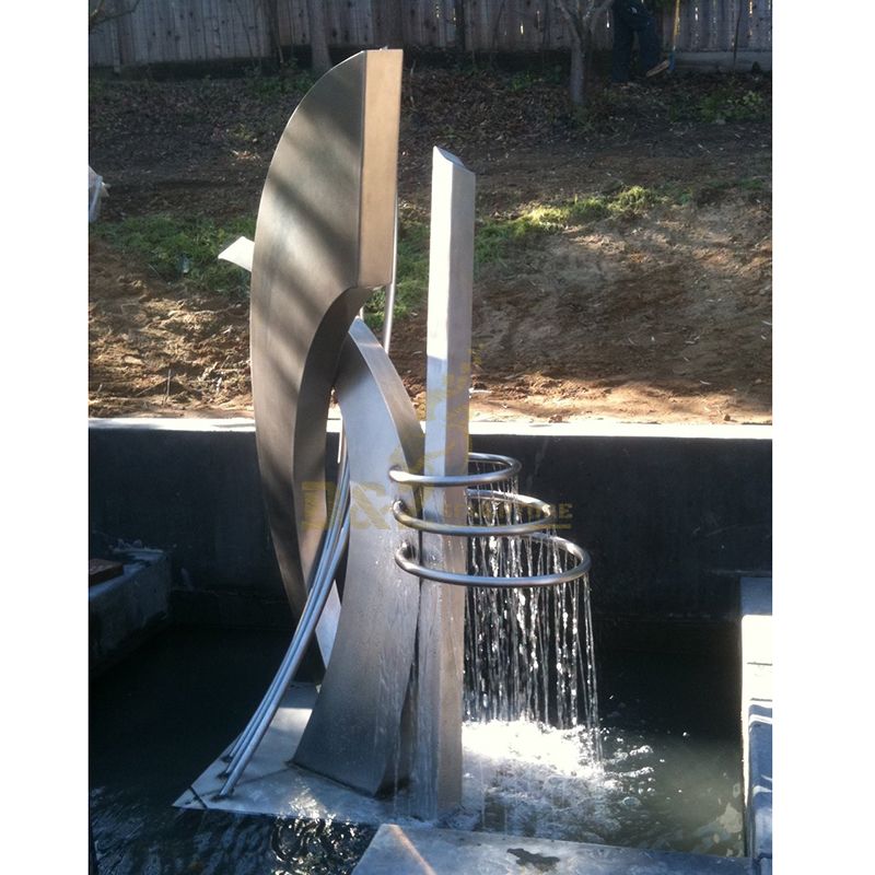 Outdoor Modern Large Size Stainless Steel Fountain Sculpture