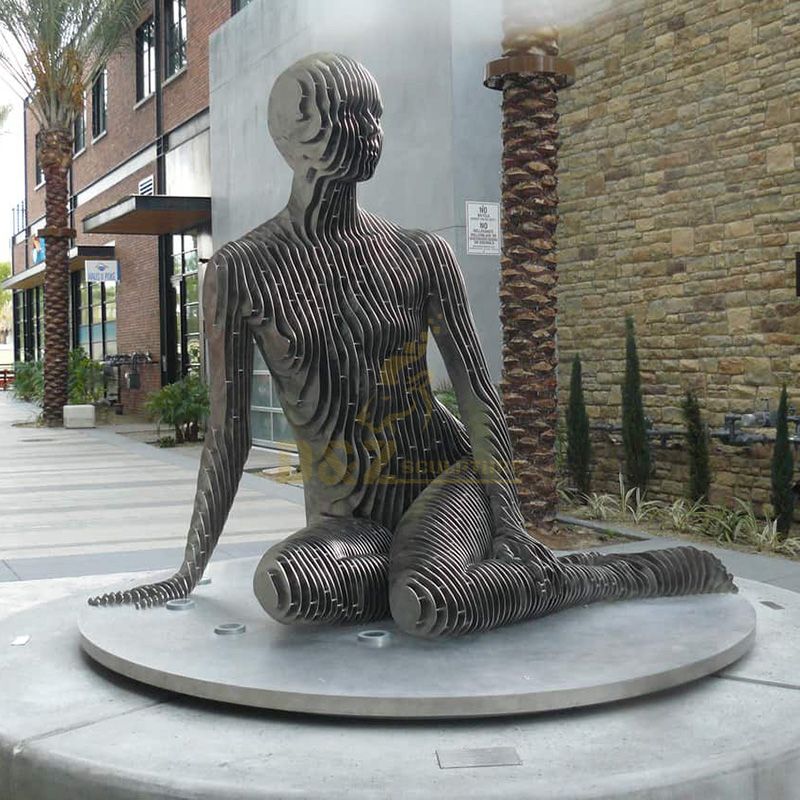 Modern Outdoor Garden Stainless Steel Abstract Figure Sculpture