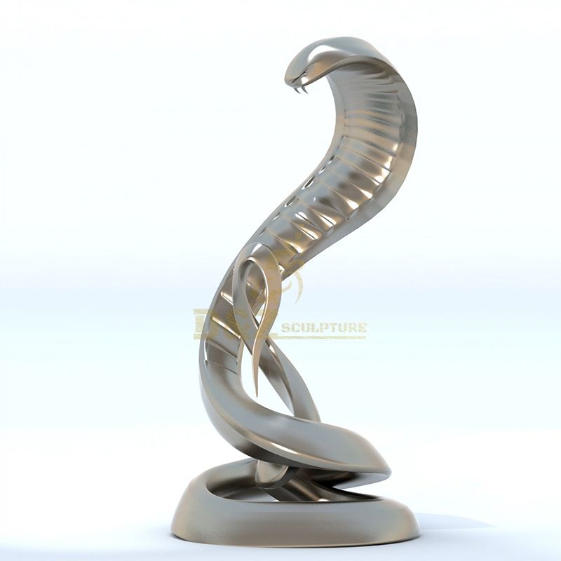 Custom stainless steel mirror animal sculpture polishing snake sculpture