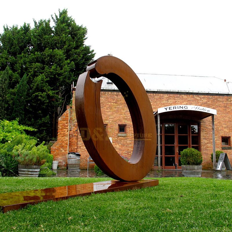 Professional garden decorative corten steel circle sculpture