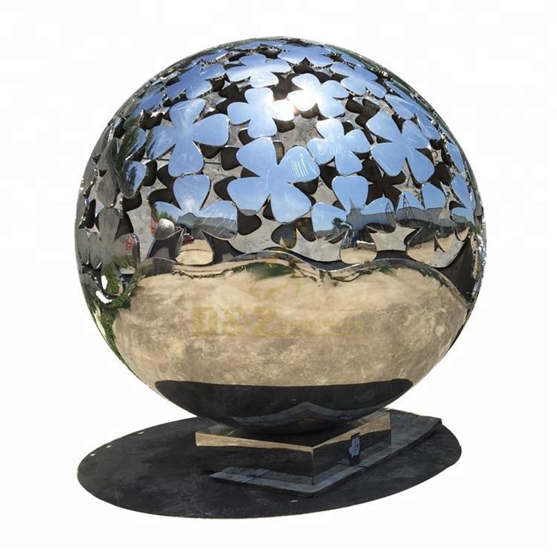 Large Stainless Steel Metal Art Flower Ball Sculpture