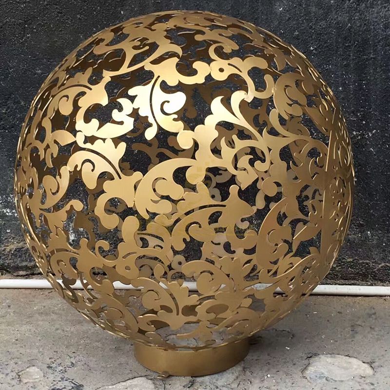 Large Stainless Steel Metal Art Flower Ball Sculpture