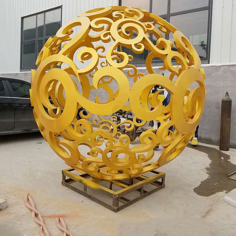 Garden Decor Large Metal Stainless Steel Sphere Hollow Ball Sculpture