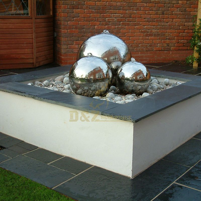 Garden Arts Large Metal Ball Fountain Sculpture Model Stainless Steel Sculpture