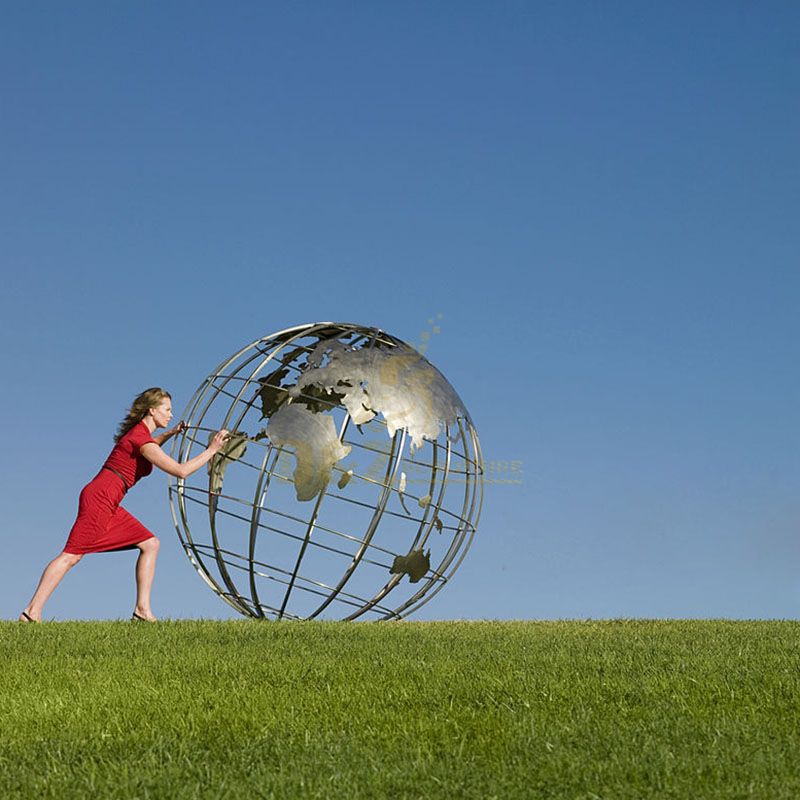 Outdoor Garden Large Metal Stainless Steel Globe Sculpture