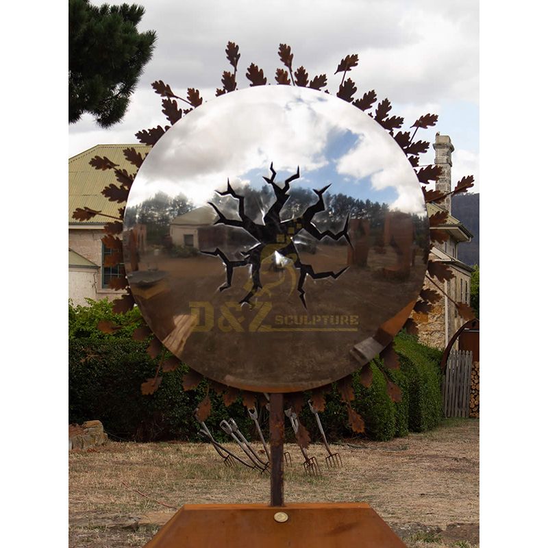 Outdoor Large Stainless Steel Garden Circle Abstract Metal Sculpture