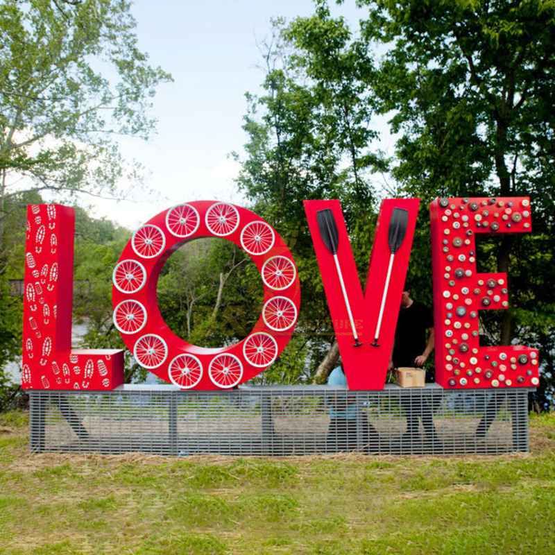 Outdoor Stainless Steel LOVE Letter Sculpture