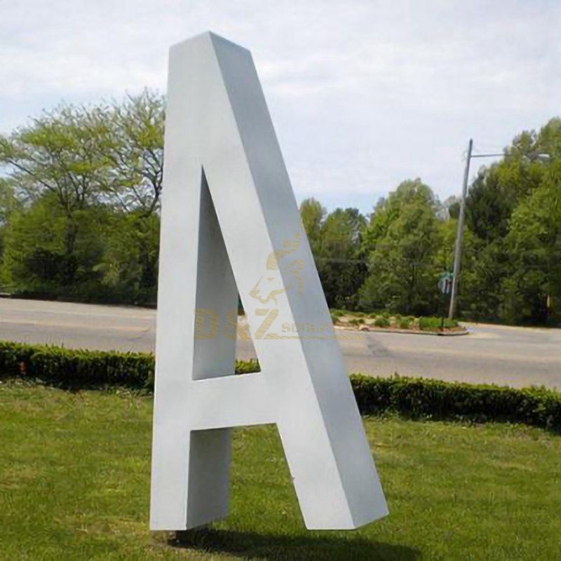 Custom Modern Stainless Steel Statue Abstract Metal Letters Outdoor Sculpture