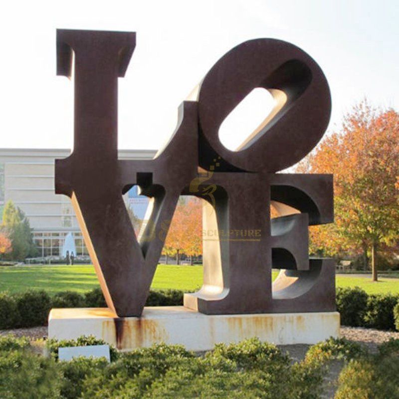 Big Letter Love Statue Outdoor Corten Steel Sculpture
