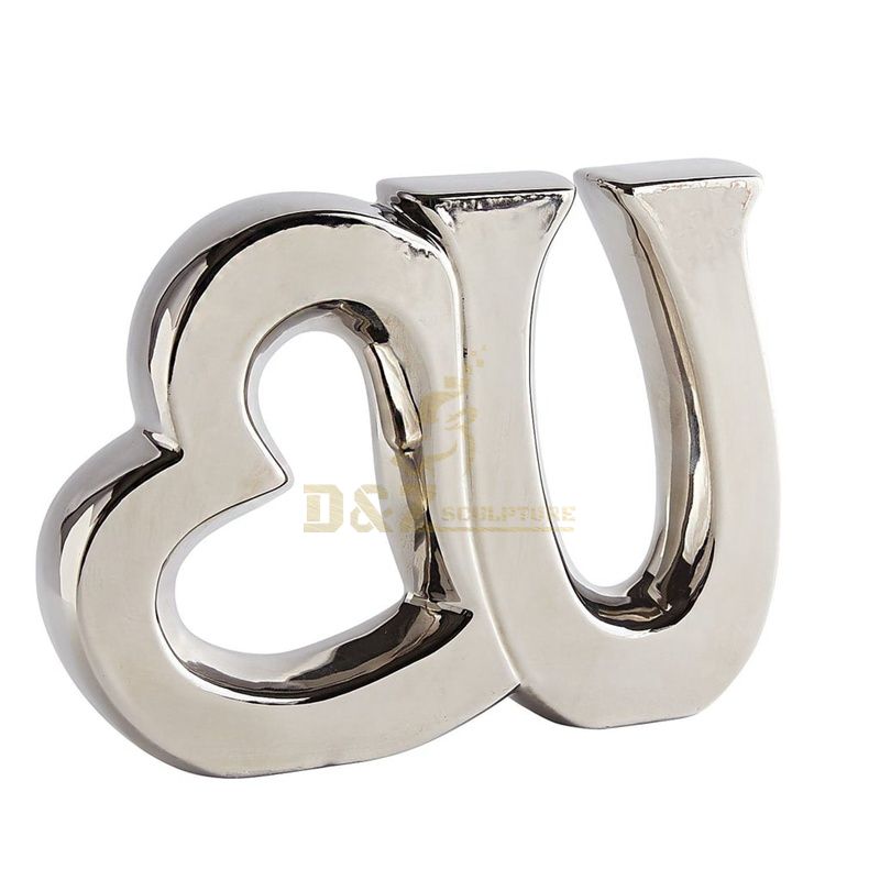 Outdoor Stainless Steel Mirror Sculpture Letter Statue