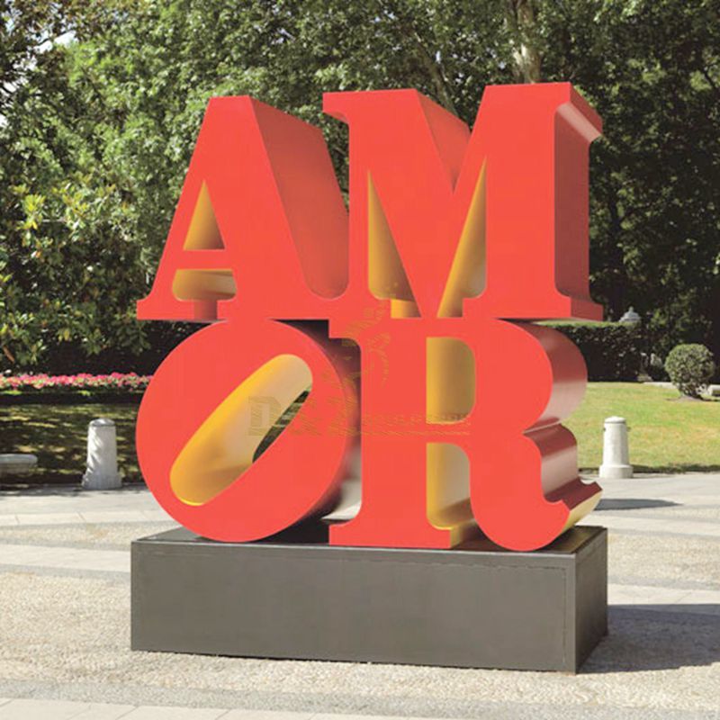 Landscaping Decoration Custom Abstract Stainless Steel AMOR Letter Sculpture