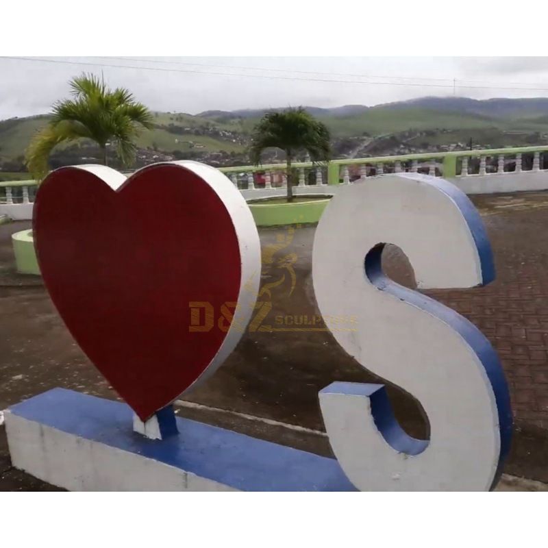 Stainless Steel Letter Sculpture Square Decoration Statue