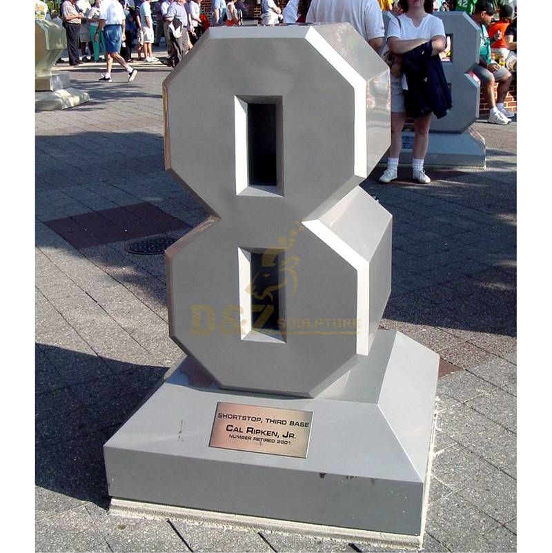 Modern Large Number Letter Outdoor Stainless Steel Sculpture