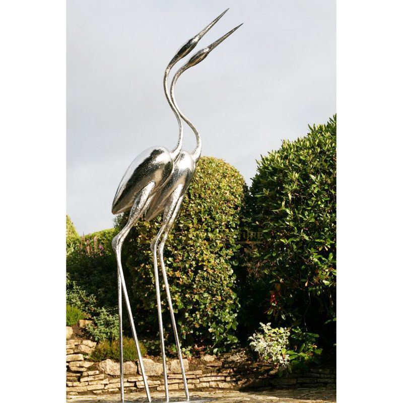 Garden Decoration Stainless Steel Crane Sculpture