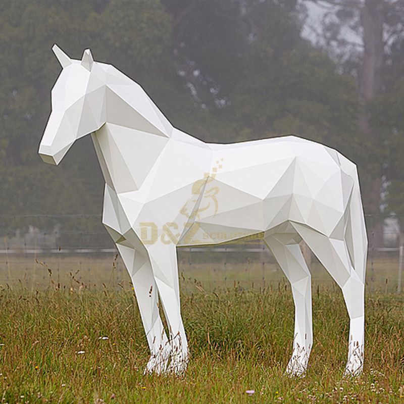 Garden Outdoor Art Stainless Steel Metal Horse Sculpture