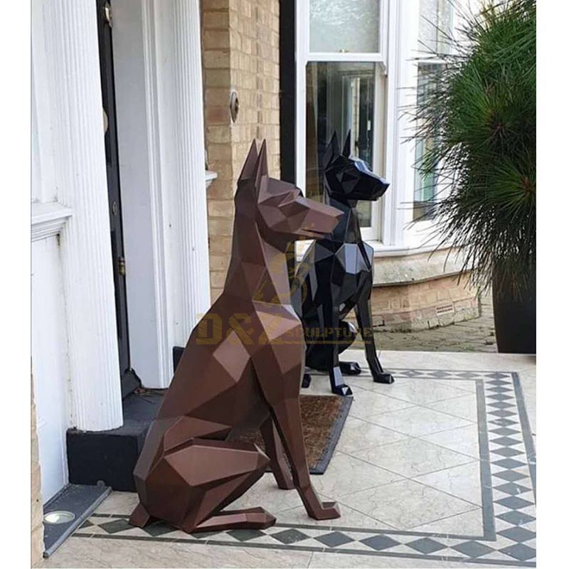 Outdoor Garden Mosaic Animal Stainless Steel Dog Sculpture