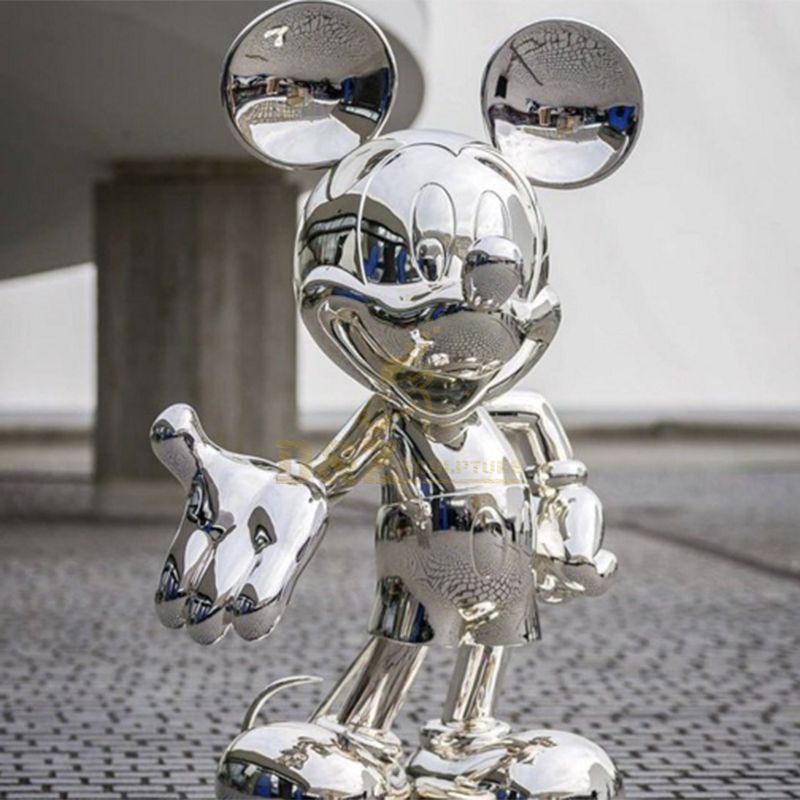 Outdoor Decoration Stainless Steel Mickey Mouse Statue