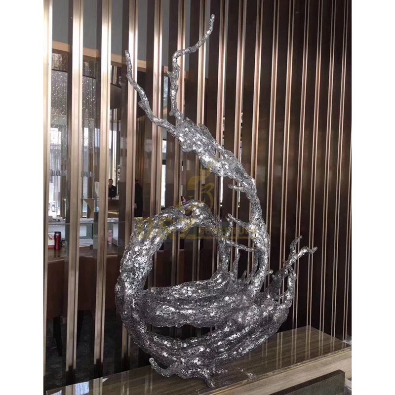 Custom Metal Statue Mirror Polished Stainless Steel Water Drop Sculpture