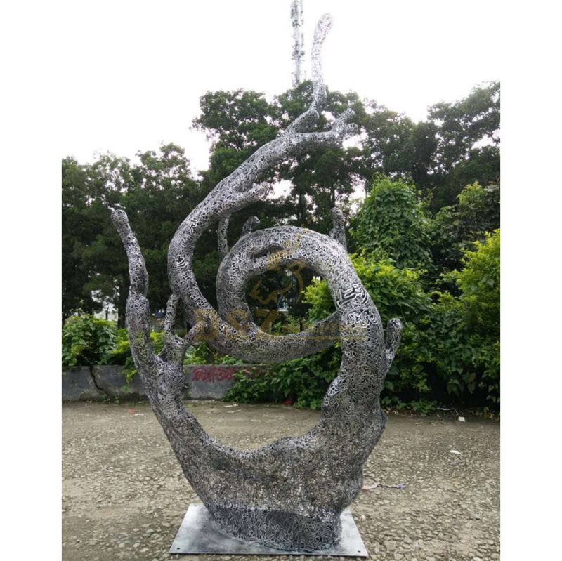 Stainless steel hollow spray metal sculpture