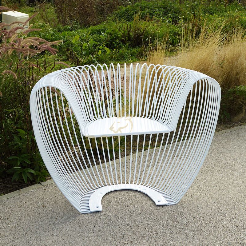 Luxury Art Decoration Stainless Steel Chair Sculpture For Garden