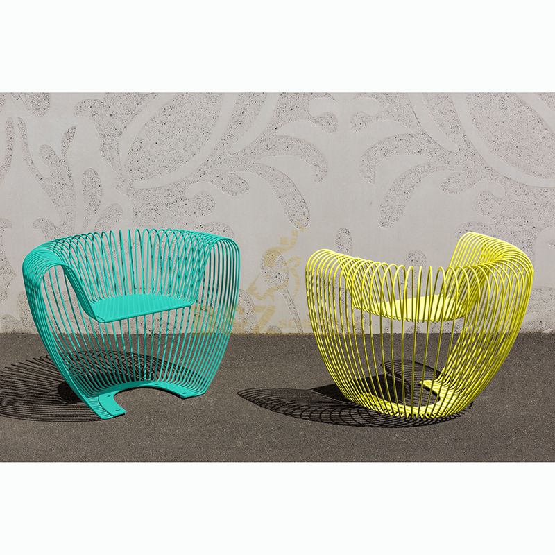Mirror Colorful Stainless Steel Table Chair Sculptures