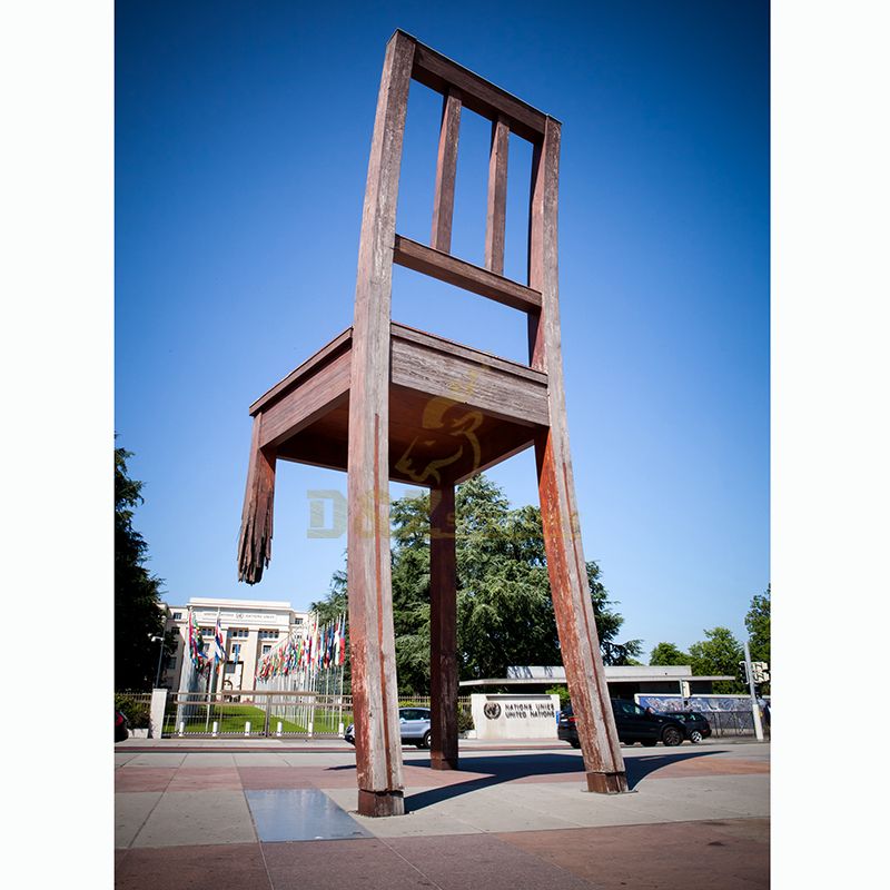 Outdoor Decor Artistic Metal Corten Steel Chair Sculpture