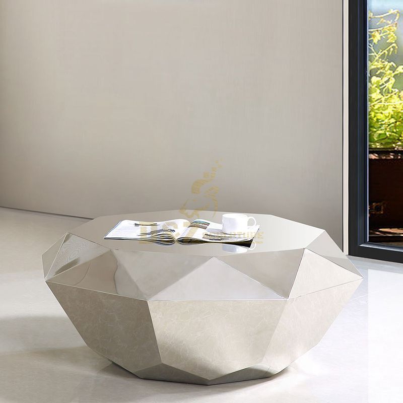 High Quality Metal Stainless Steel Sculpture Coffee Table For Sale
