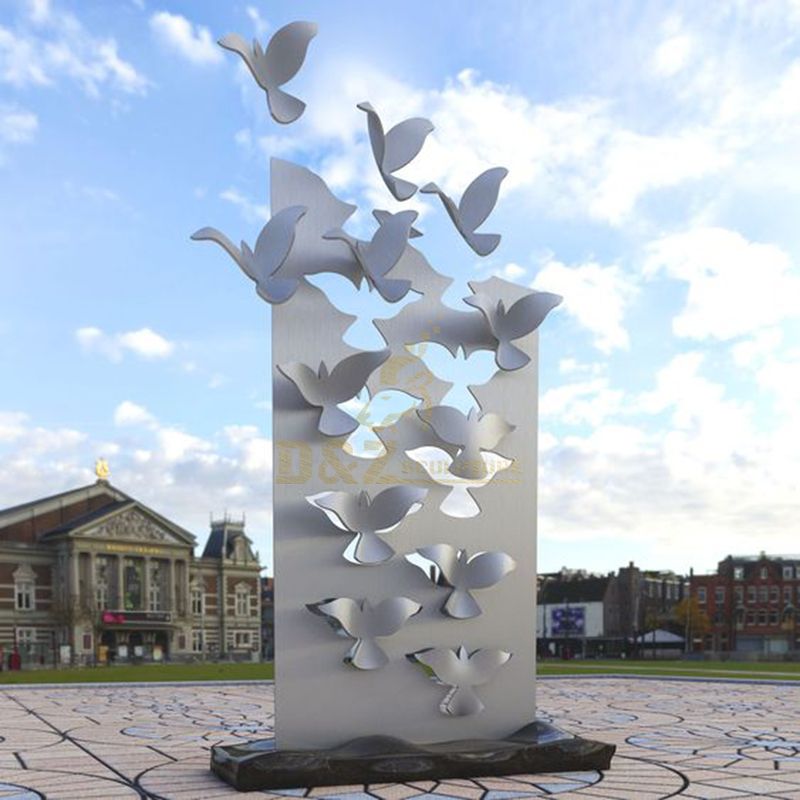 Large Outdoor Stainless Steel Outdoor Abstract Pigeon Sculpture