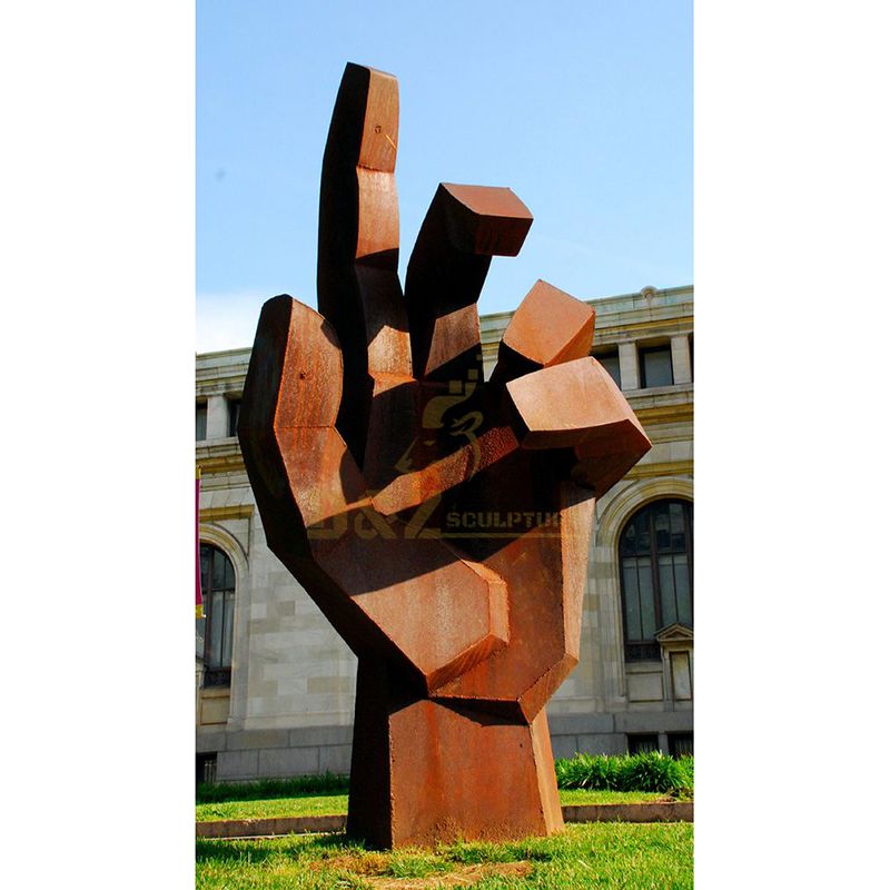 Outdoor Metal Decorative Art Sculpture Corten Steel Hands Sculpture