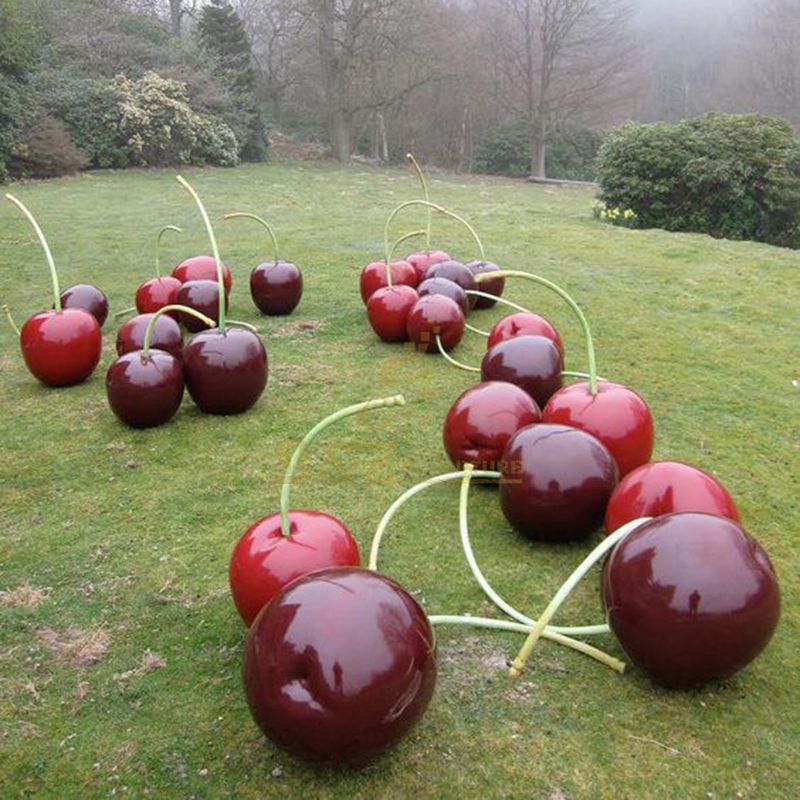 Outdoor Modern Garden Art Stainless Steel Cherry Sculpture
