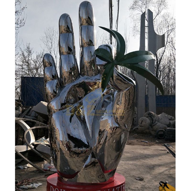 Outdoor Hand Shaped Garden Decorative Stainless Steel Sculpture