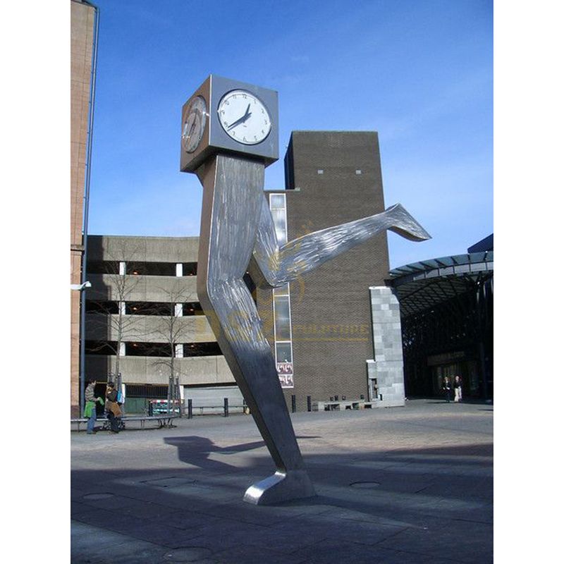 Running Bust Of Stainless Steel Figure Sculpture