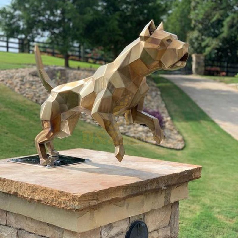Outdoor Garden Mosaic Stainless Steel Dog Sculpture