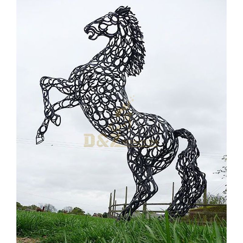 Distinctive Hollow Stainless Steel Horse Metal Sculpture