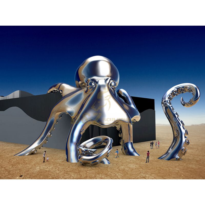 Lovely Octopus Stainless Steel Sculpture for Decoration