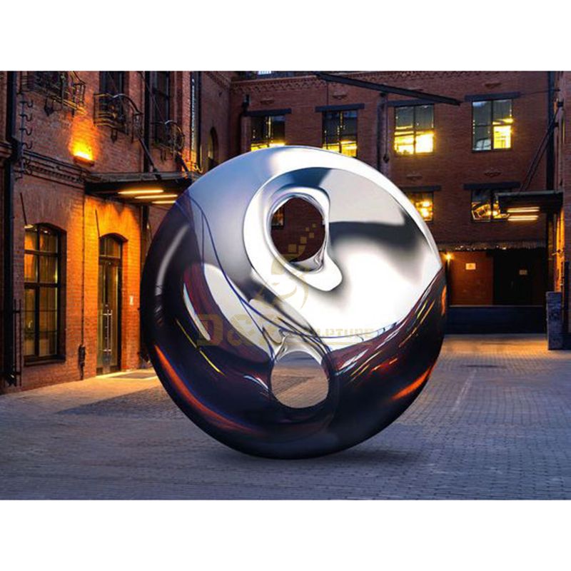 Mirror Polished Stainless Steel Ball Sculpture