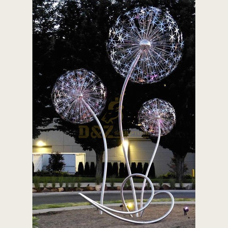 Stainless Steel Outdoor Decorative Metal Dandelion Sculptures