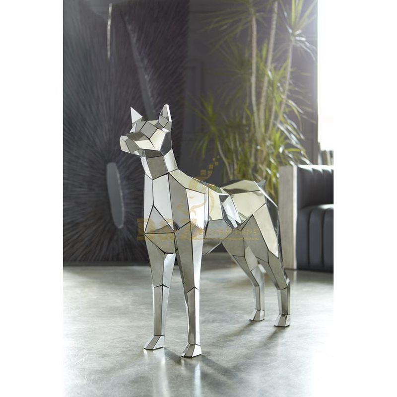 High Quality Stainless Steel Dog Sculpture For Home Decor