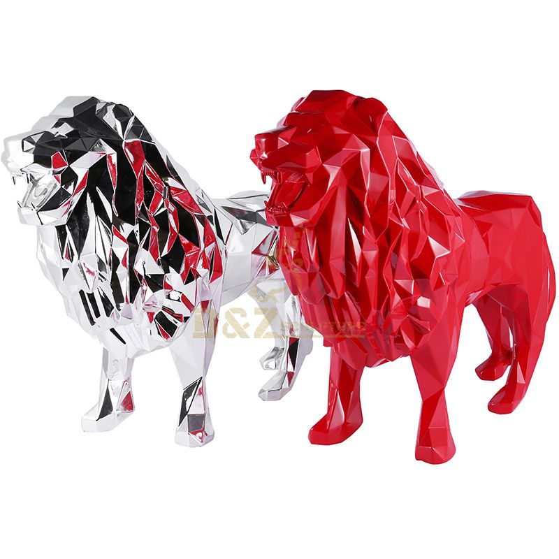 Life Size Lion Animal Sculpture Outdoor Stainless Steel Lion Statue