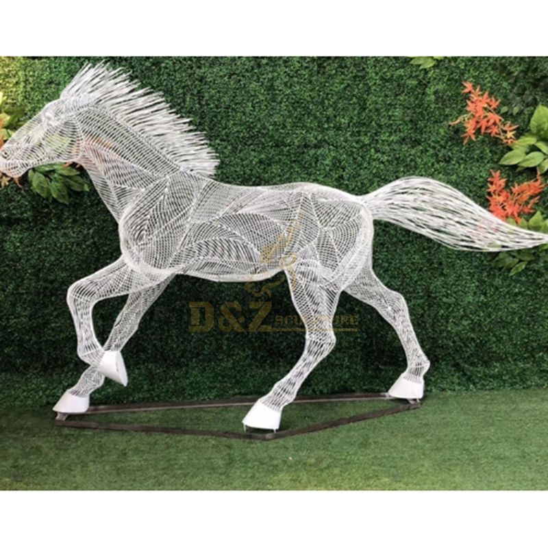 Stainless Steel Horse Sculpture Hollow Metal Art Decoration