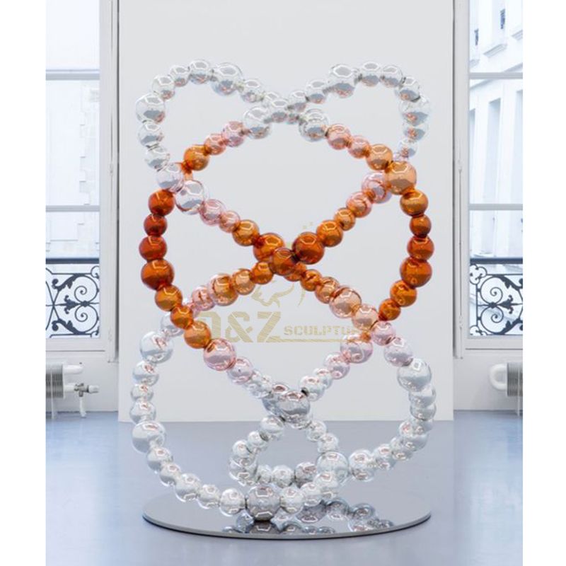 Decorative stainless steel balls symmetrical sculpture