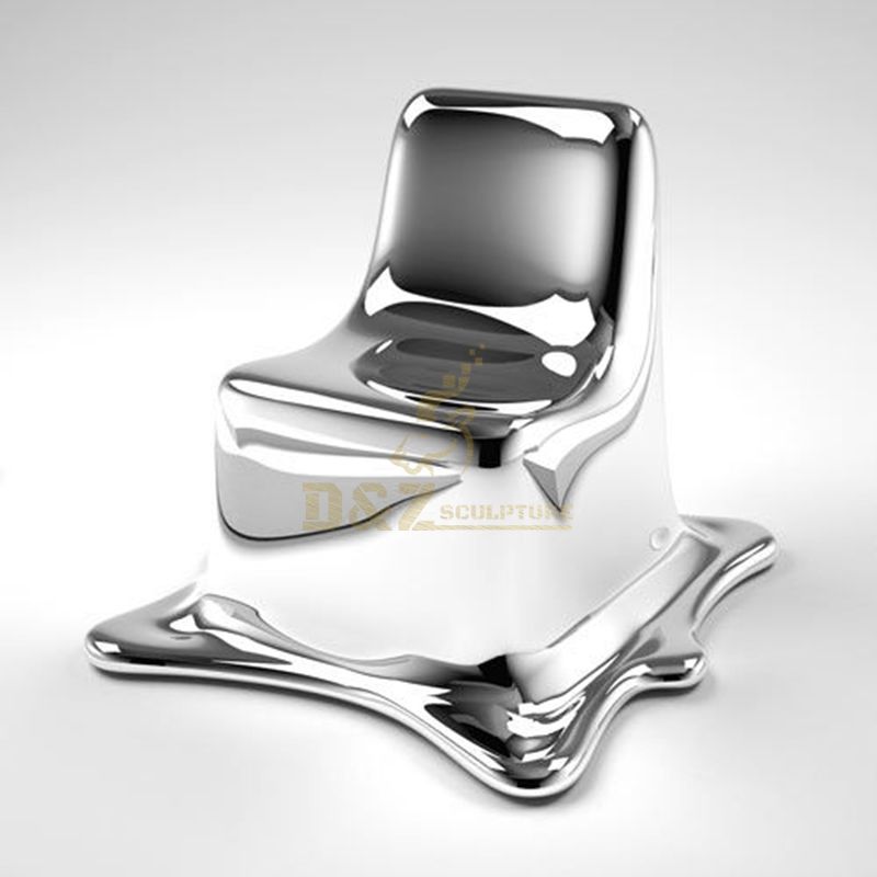Decoration Stainless Steel Mirror Chair Modern Sculpture