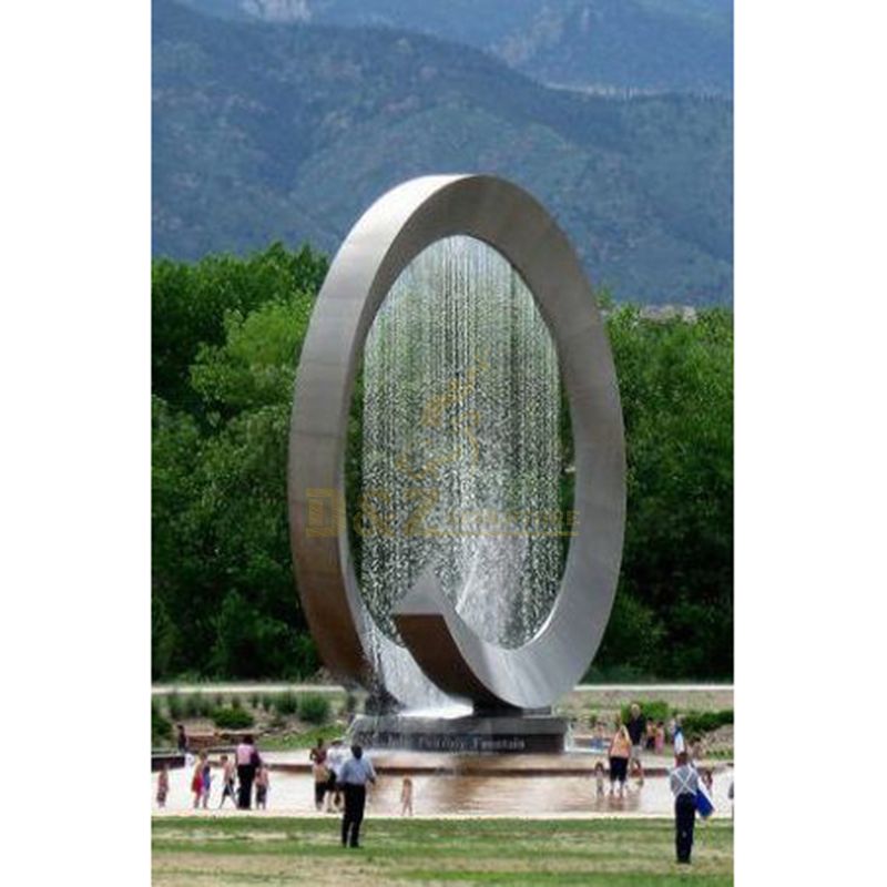 Outdoor Modern Large Size Stainless Steel Fountain Sculpture