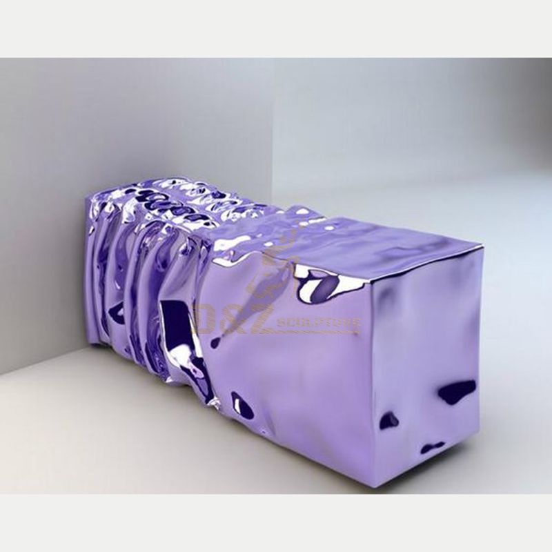stainless steel mirror polished metal cube design sculpture