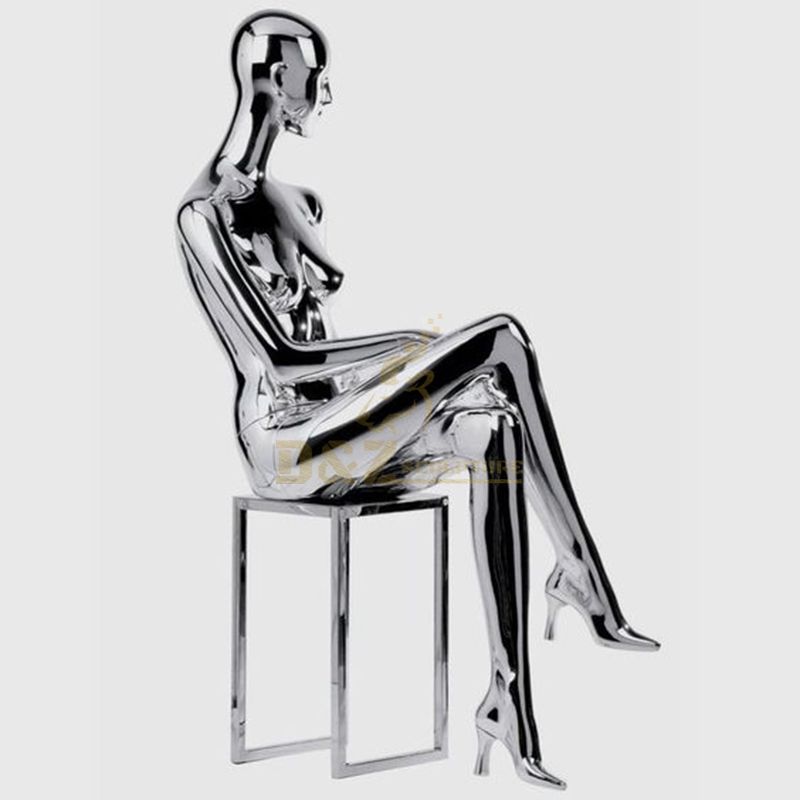 Stainless Steel Metal Naked Woman Female Nude Figure Sculpture