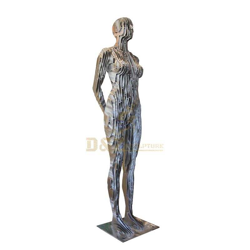 Outdoor Garden Stainless Steel Decorative Naked Woman Sculpture