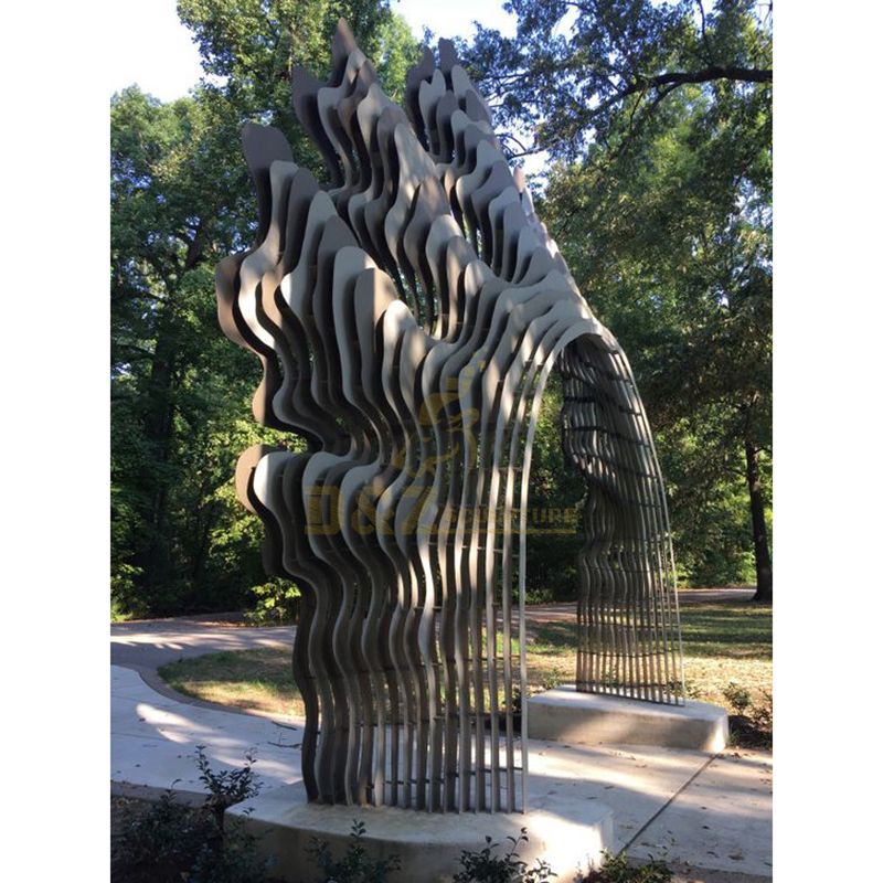 Large Contemporary Modern Stainless Steel Outdoor Sculpture