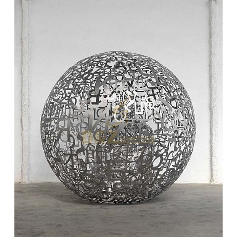 New Modern Outdoor Stainless Steel hollow ball Sculpture