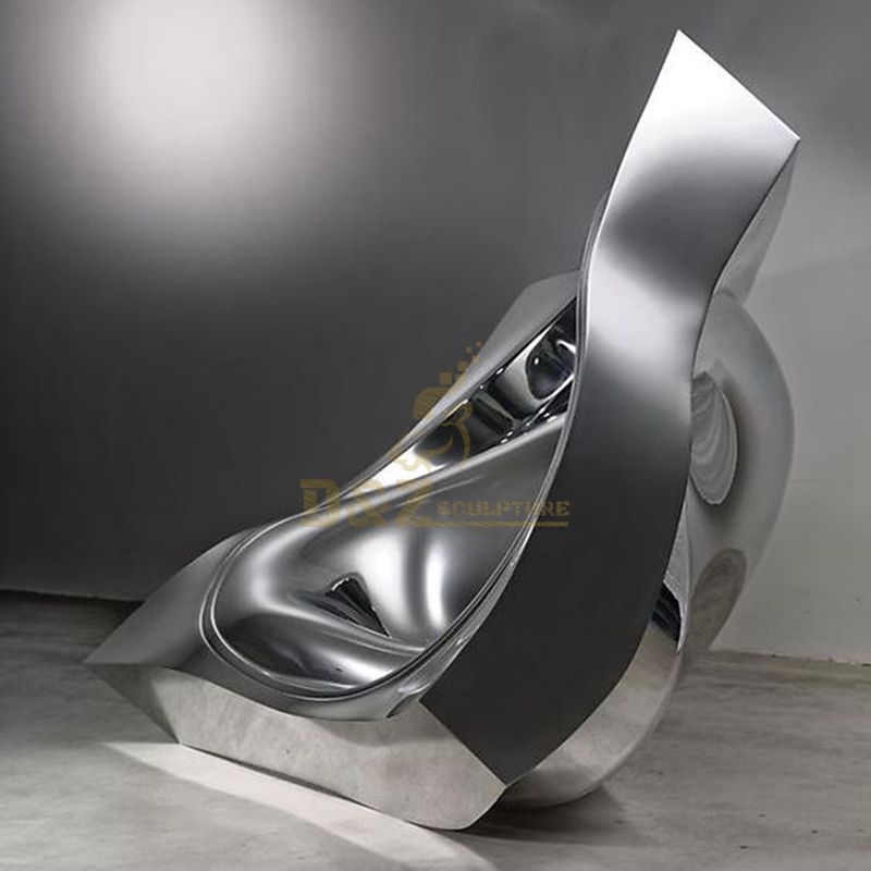 Stainless Steel Mirror Polished Metal Cube Design Sculpture